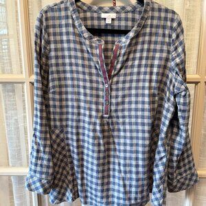 J. Jill Gingham Top with Buttons